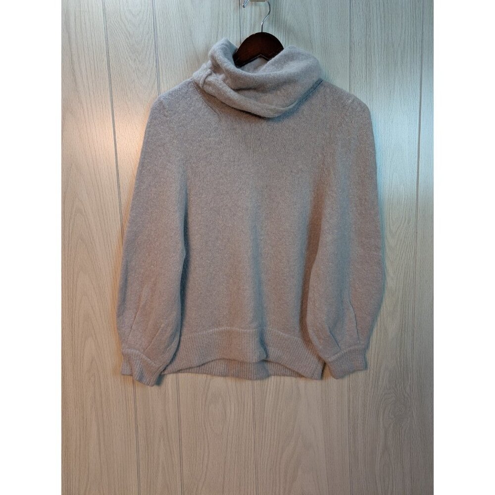 Magaschoni Womens Mohair Wool Cowl Sweater Size Large Gray Long Sleeve